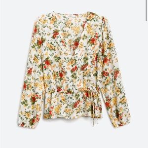 Floral Wrap Blouse